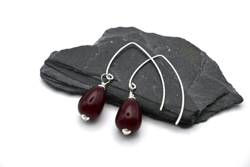 dark red teardrops