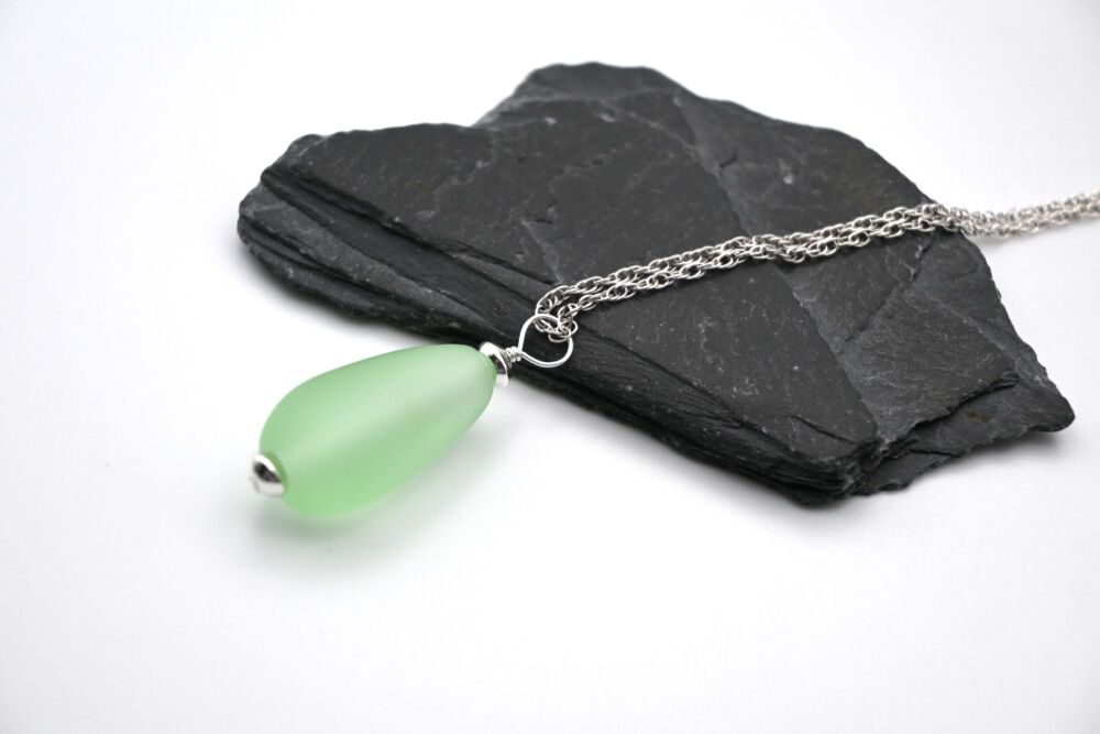 frosted green teardrop