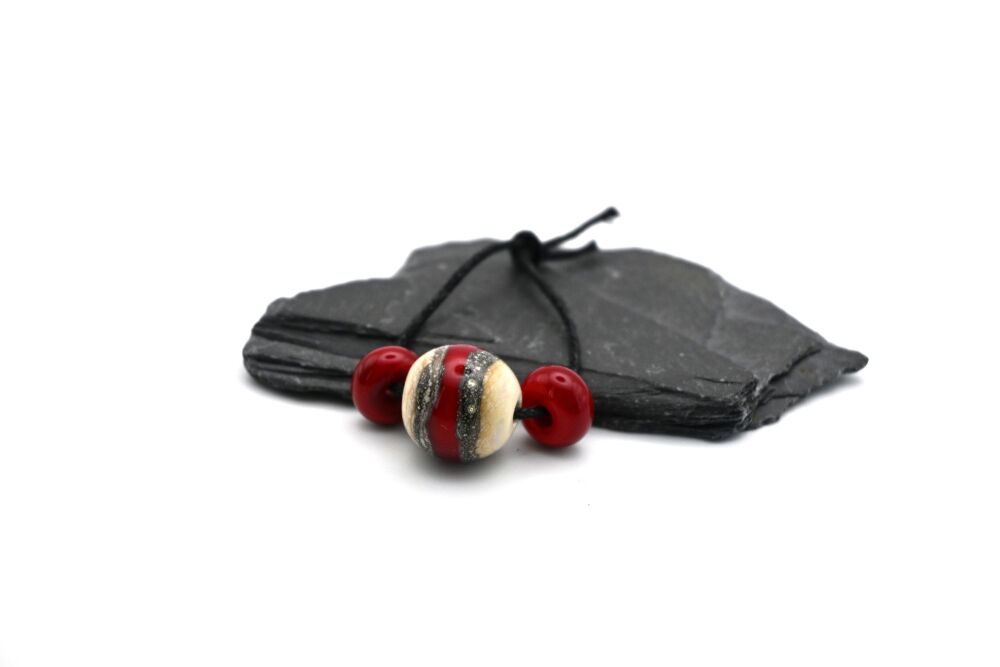 ivory and red wrapped
