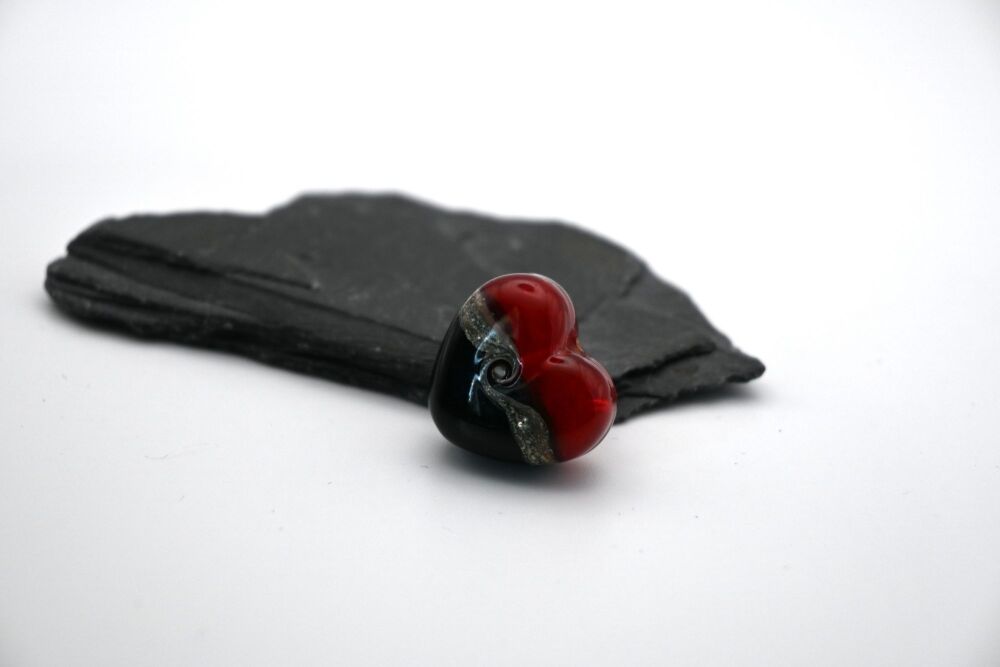 transparent red and black heart