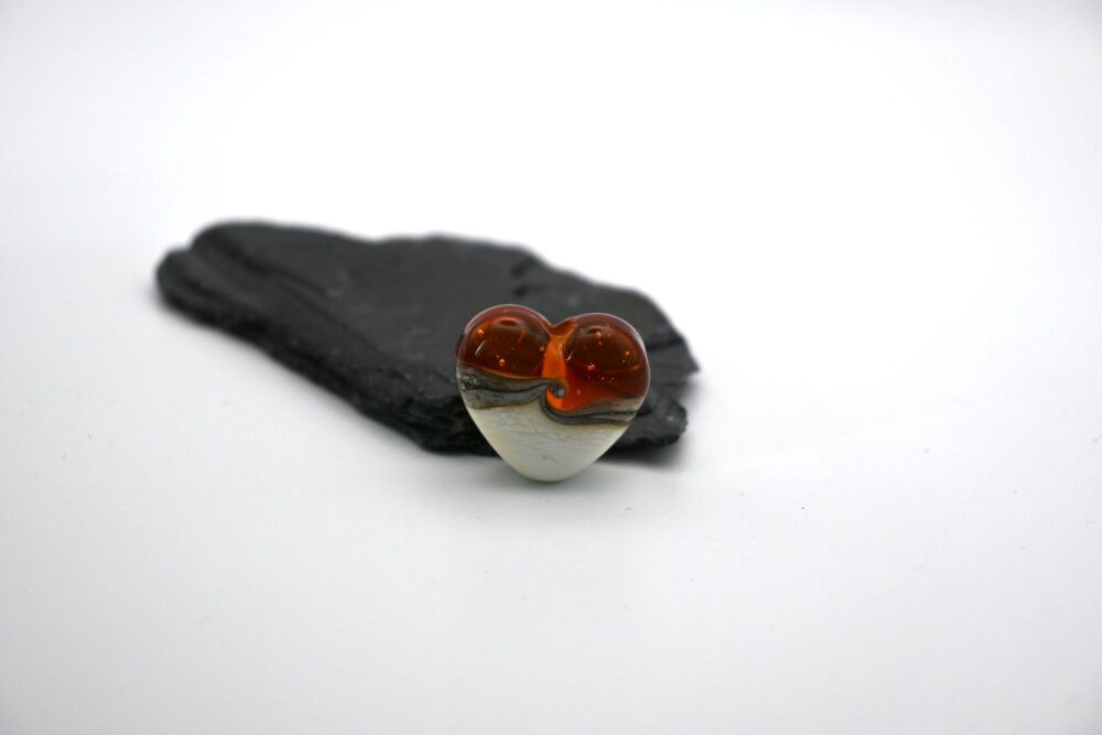 amber and ivory heart