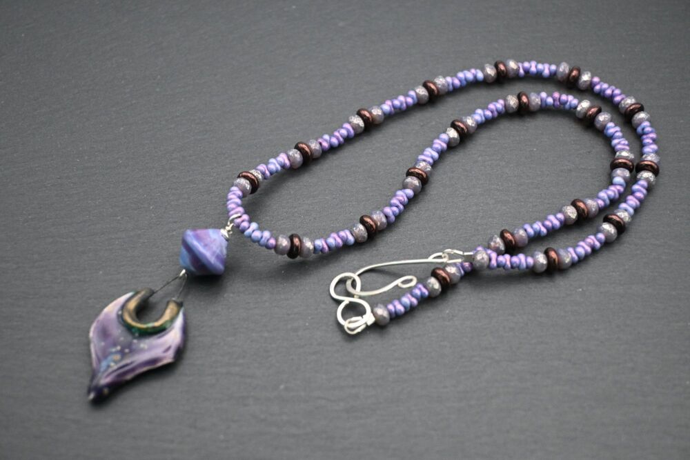 purple ceramic pendant