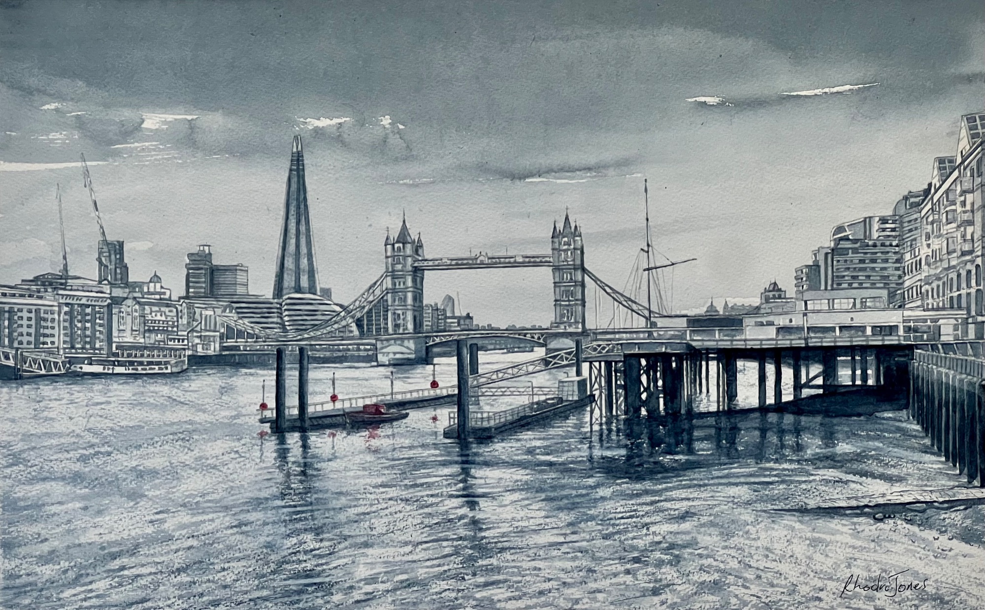 View from Tower Bridge Wharf by Rhodri Jones