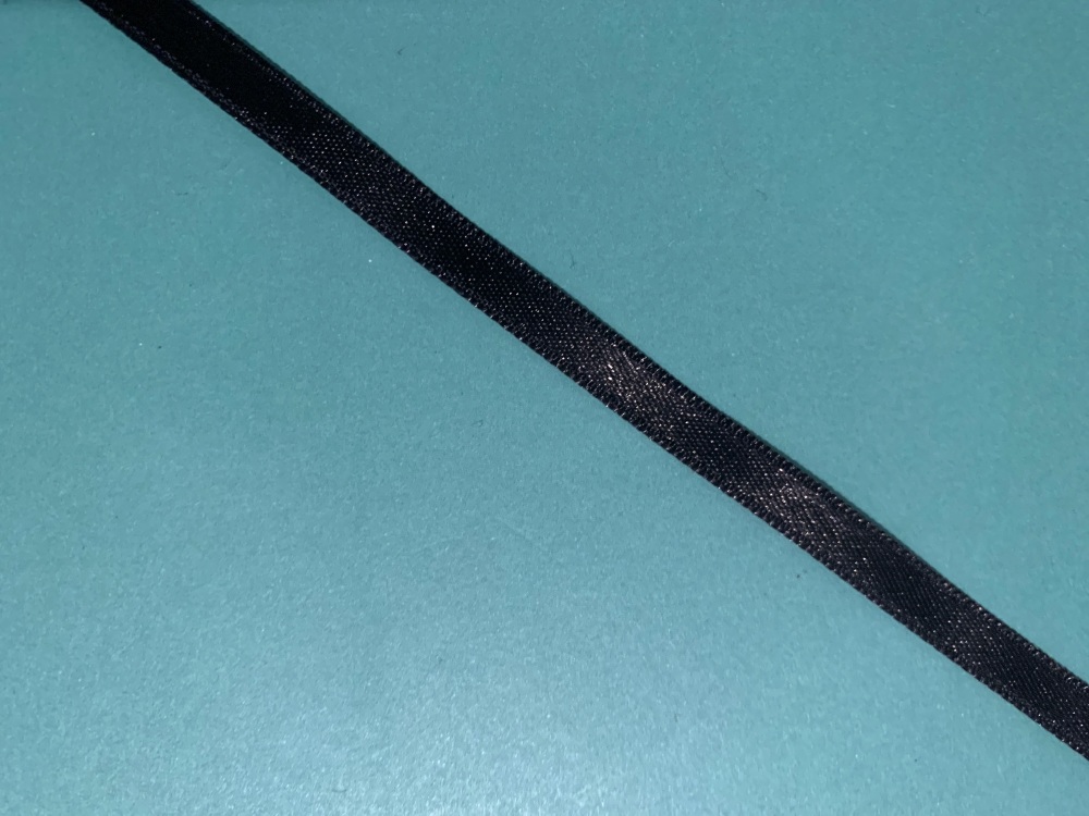 Black Satin Ribbon 4 metre length 6mm