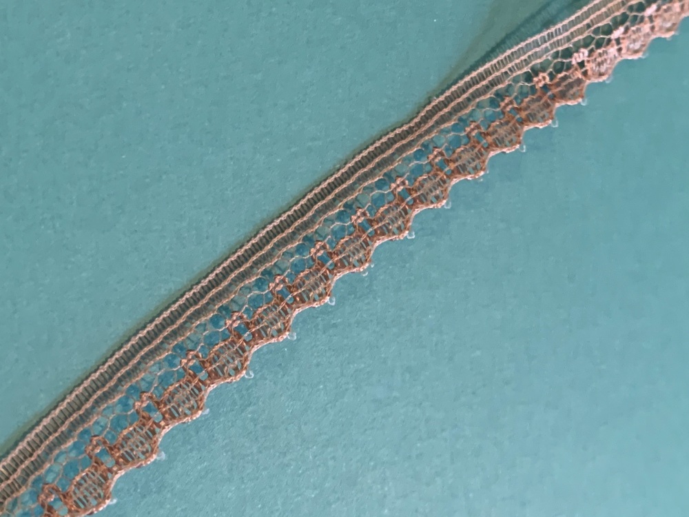 Coffee Picot Lace 35p per metre