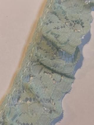 Mint Gathered Lace 50p per metre 3cm wide