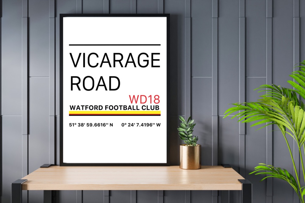 Vicarage Road Street Sign Print