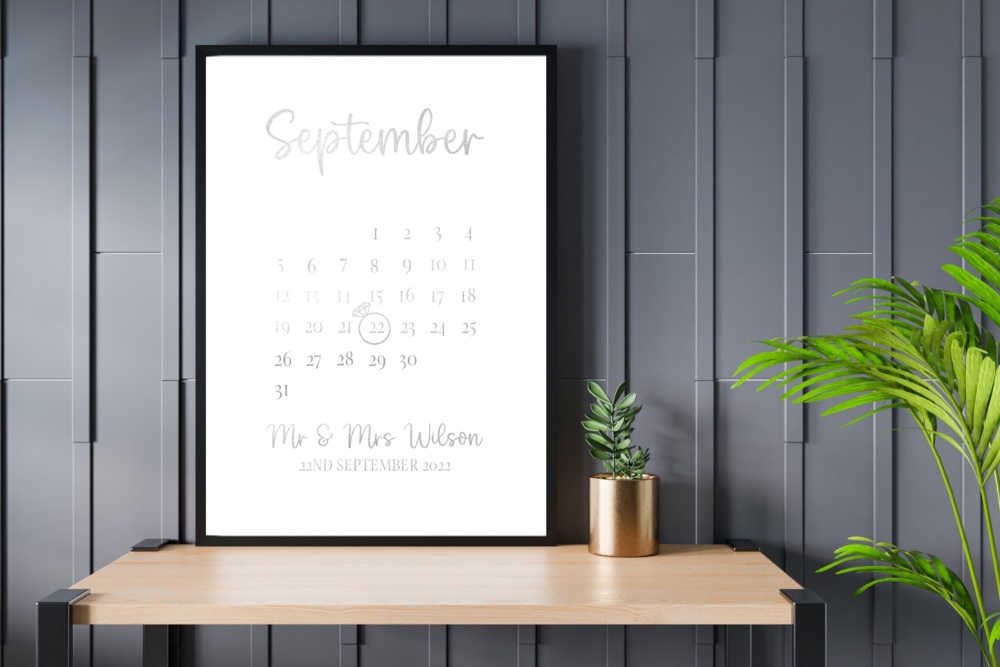 Foiled Wedding Date Print