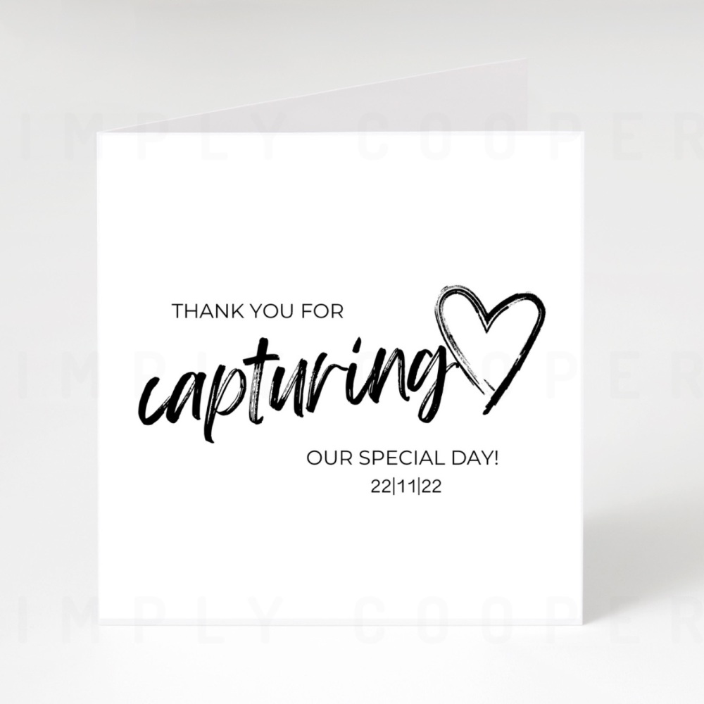 Wedding Day Vendor Thank You Card -  Photographer