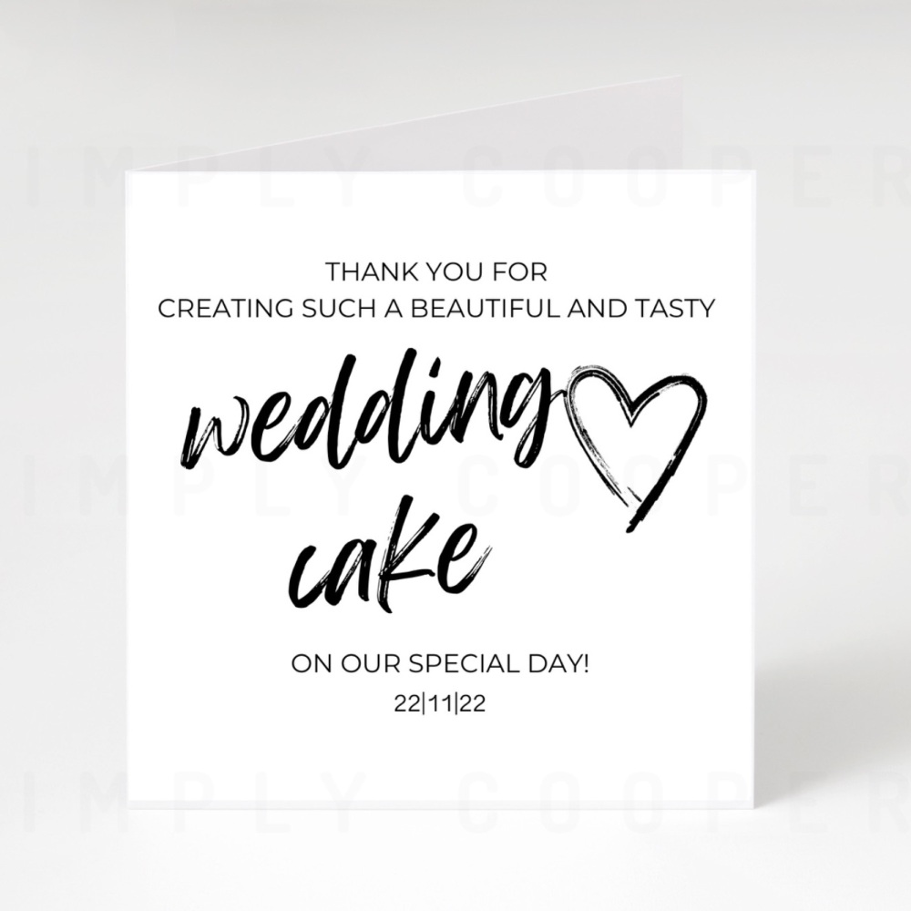 Wedding Day Vendor Thank You Card -  Cake Maker
