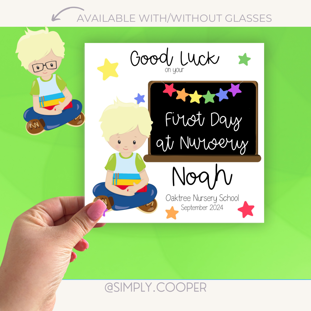 Boys First Day Of Nursery Card - Multicolour