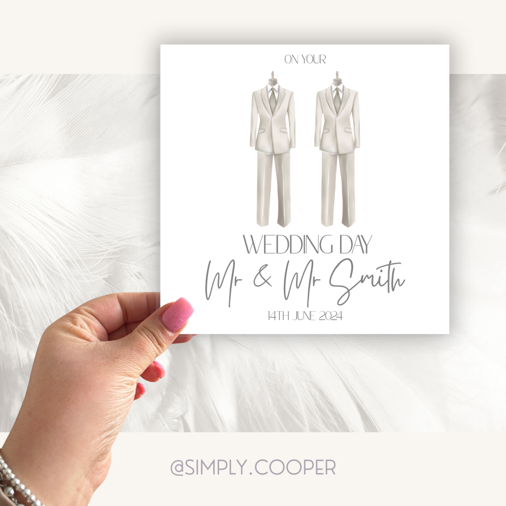 On Your Wedding Day Mr & Mr 'Suits' Card
