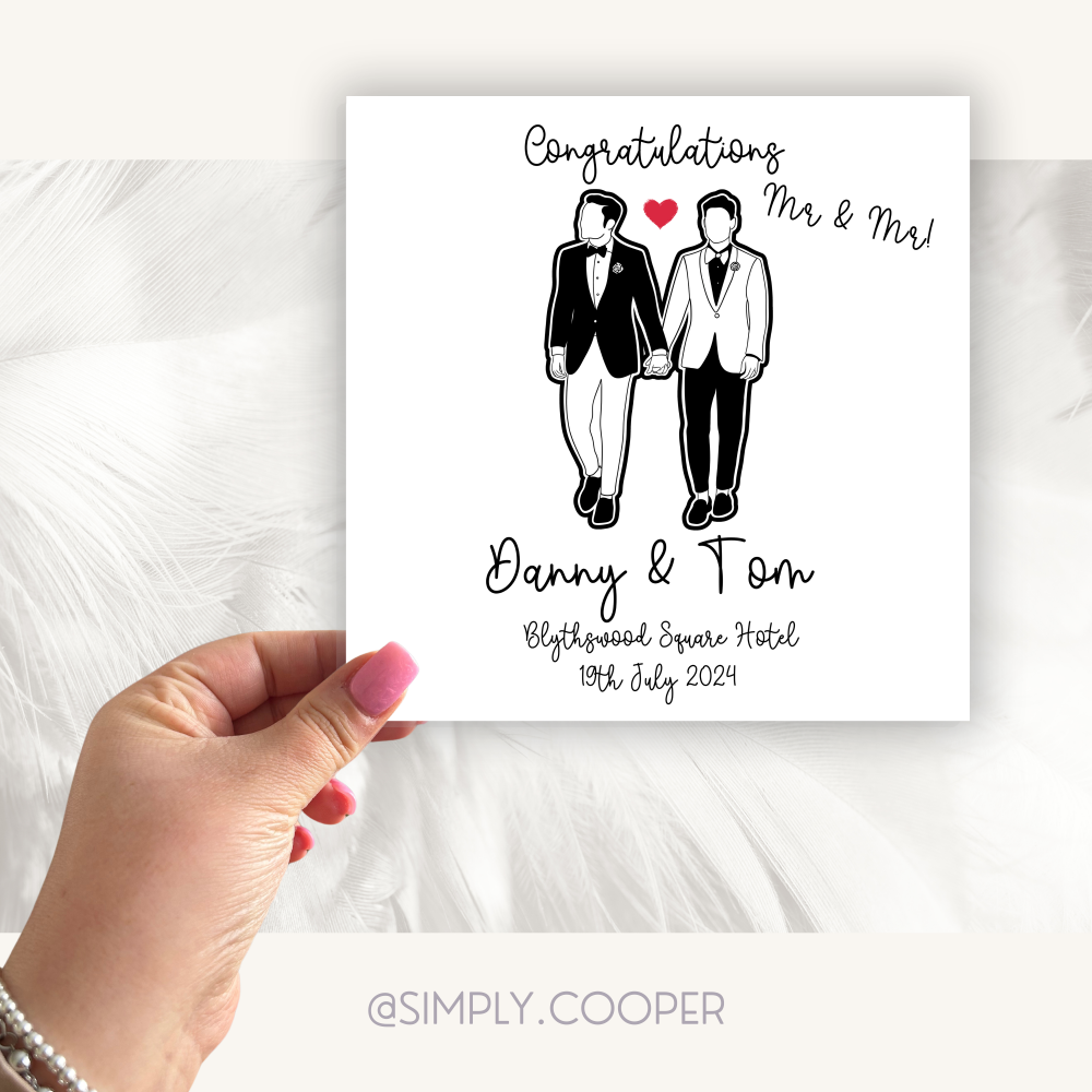 Congratulations Mr & Mr Wedding Day Card