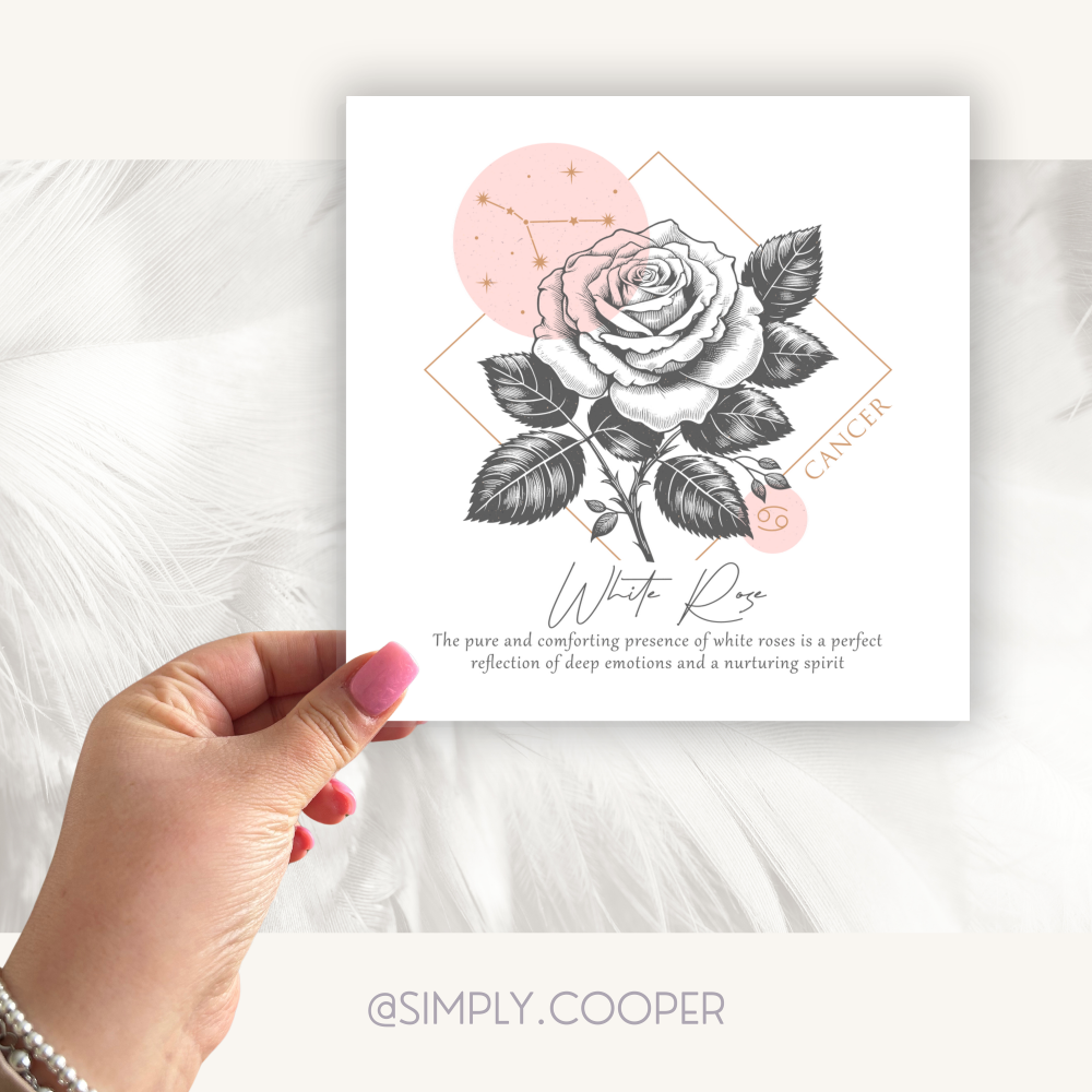 Cancer Zodiac Birth Flower Card