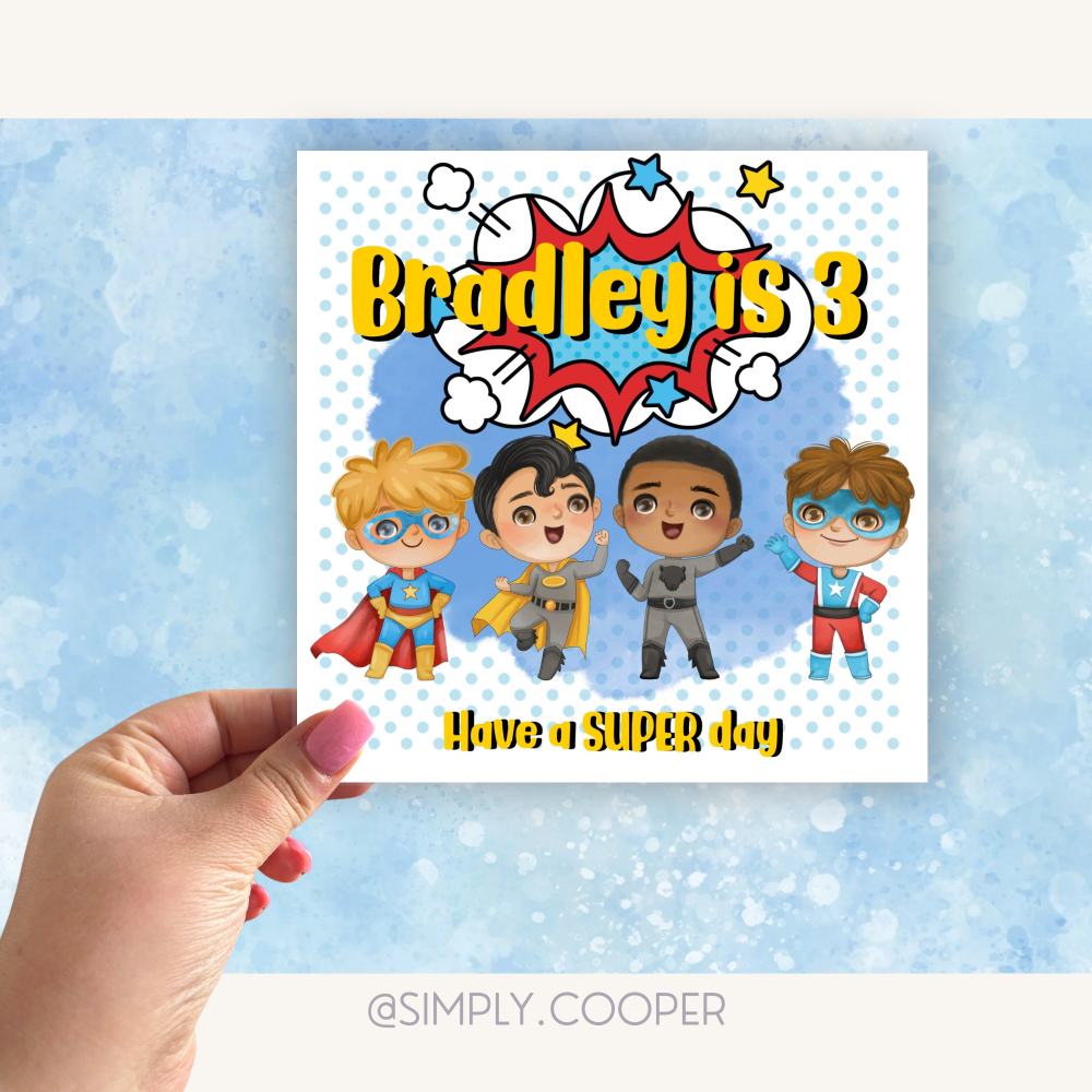 Boys Superhero Birthday Card