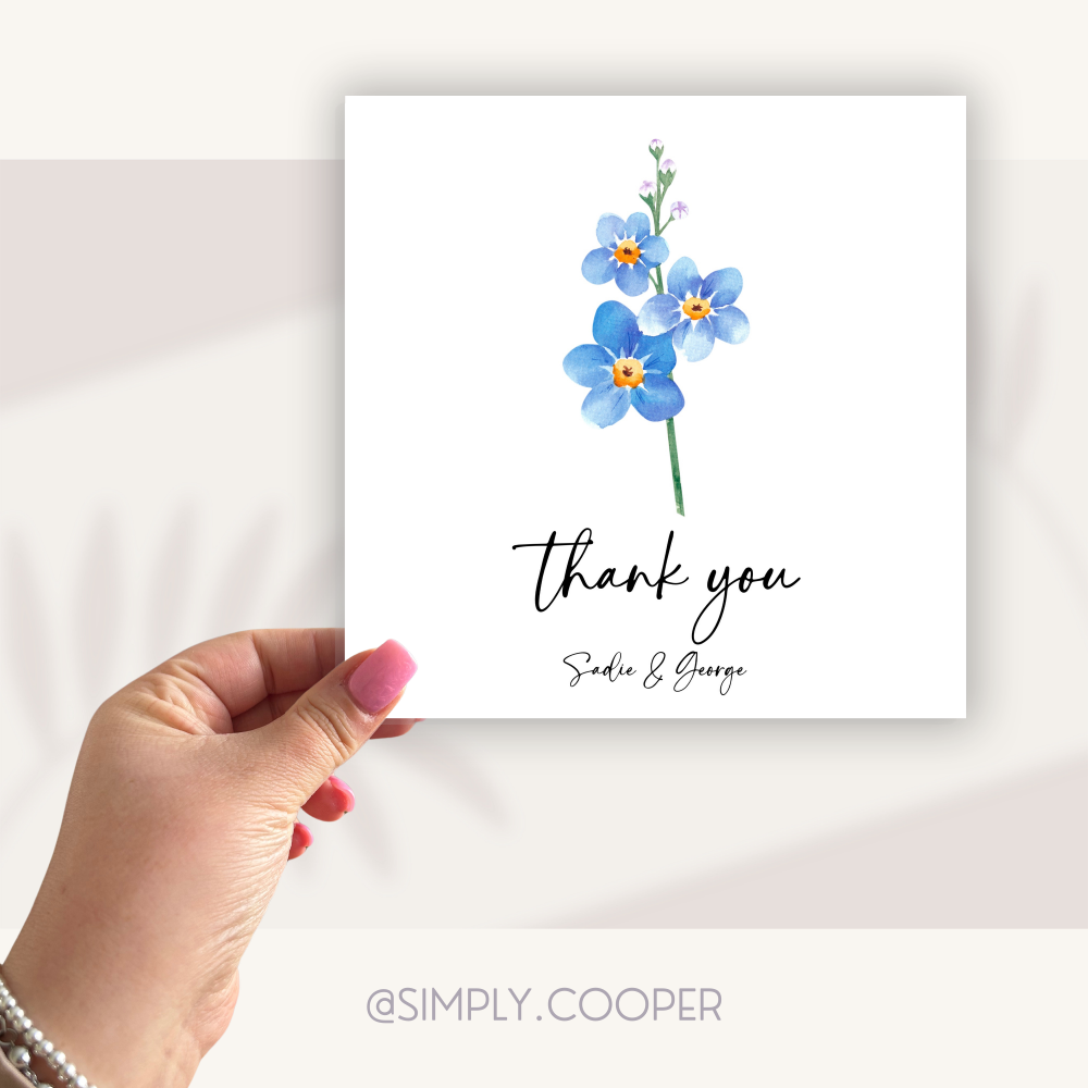 Forget Me Not Thank You Card