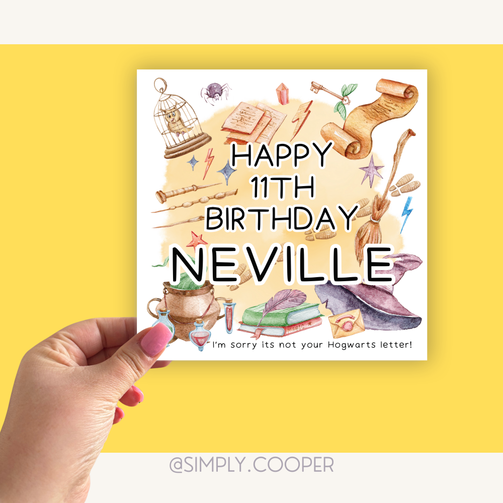HAPPY 11TH BIRTHDAY // HP INSPIRED BIRTHDAY CARD