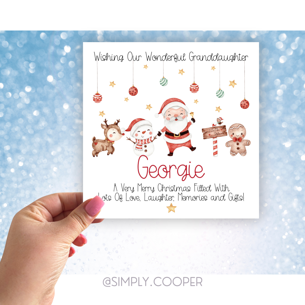 SWEET CHRISTMAS PERSONALISED CHRISTMAS CARD (UNISEX)