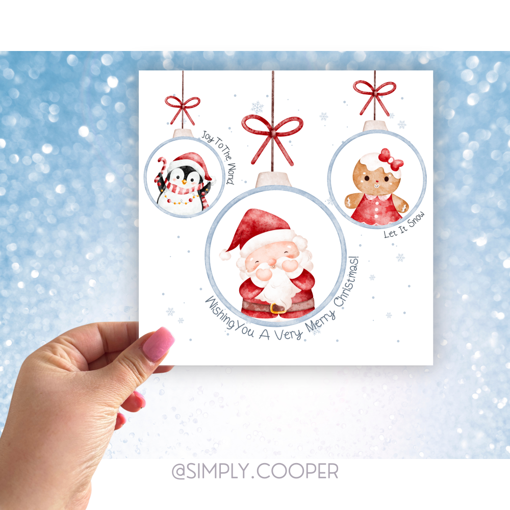 CHRISTMAS BAUBLES CHRISTMAS CARD