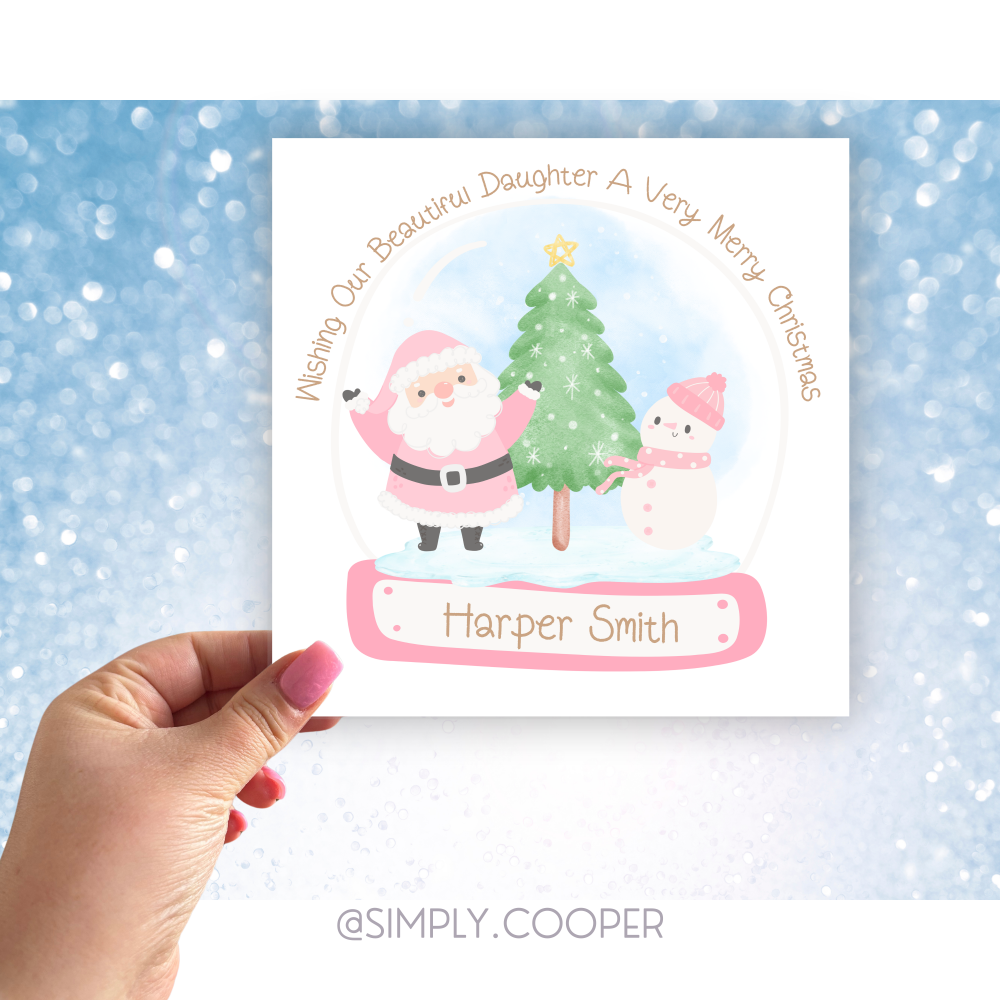 SANTA SNOWGLOBE PERSONALISED CHRISTMAS CARD