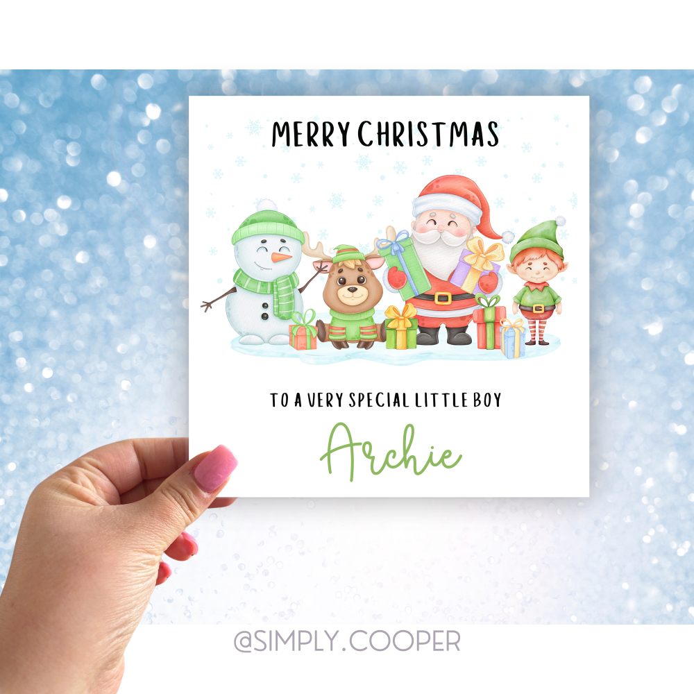 SANTA AND FRIENDS PERSONALISED CHRISTMAS CARD