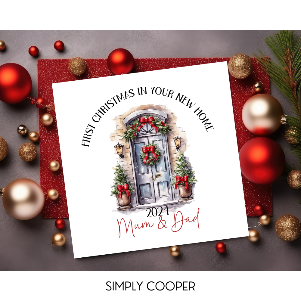 FIRST CHRISTMAS IN YOUR NEW HOME PERSONALISED CHRISTMAS CARD