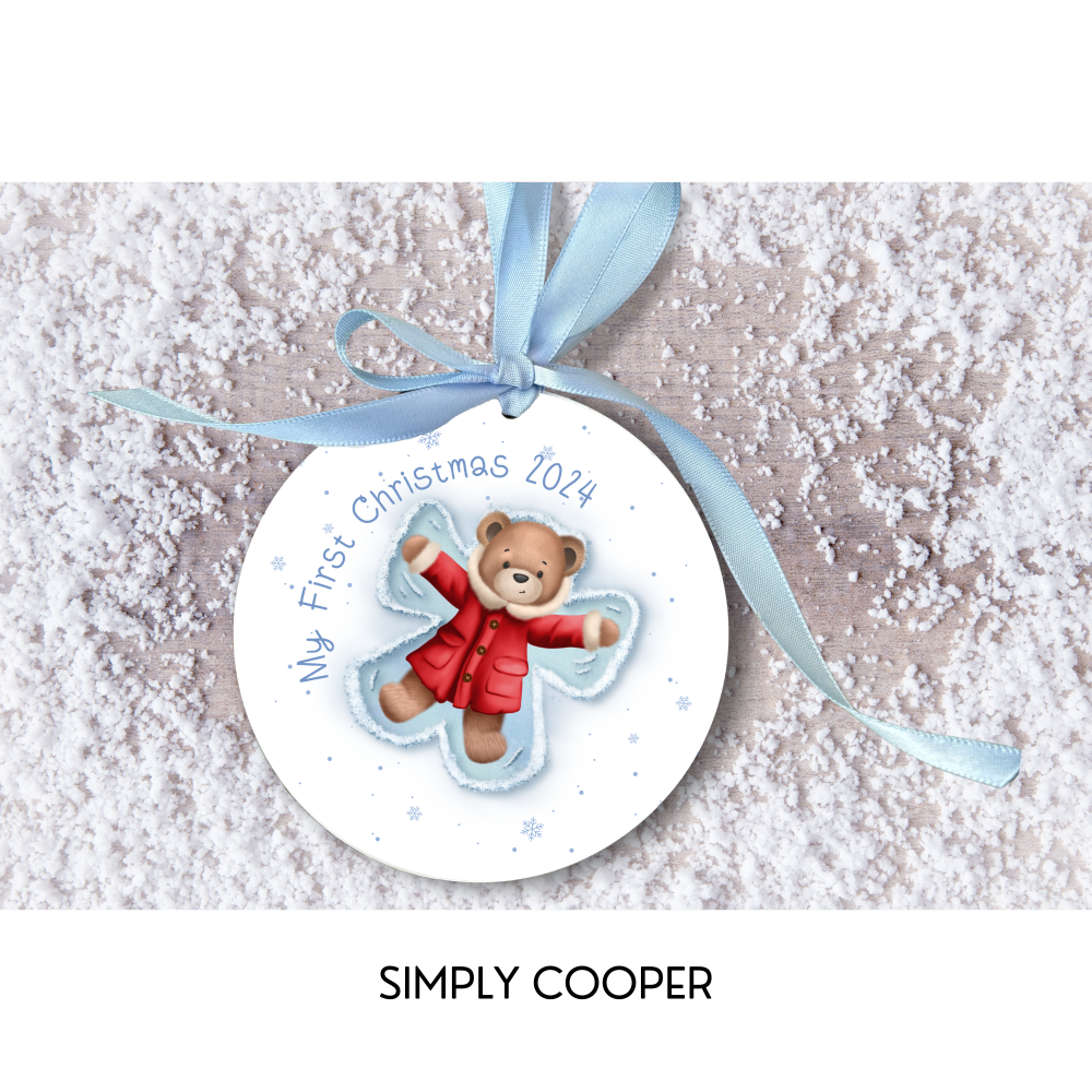 Personalised First Christmas Snow Angel Bauble