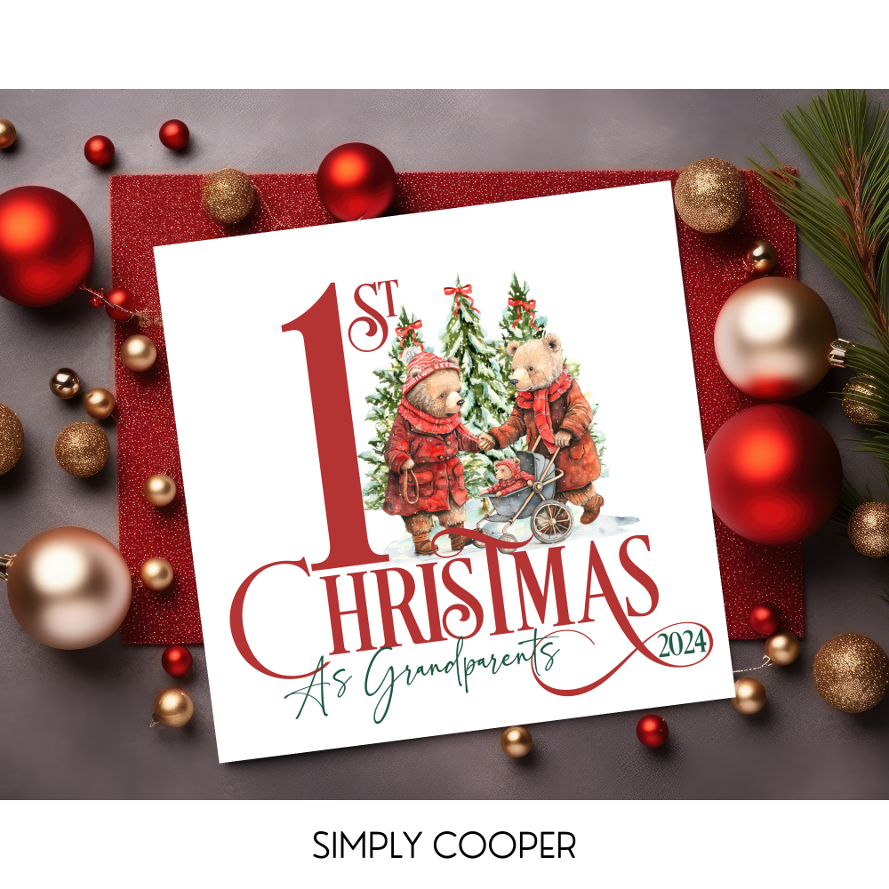 FIRST CHRISTMAS AS GRANDPARENTS CHRISTMAS CARD