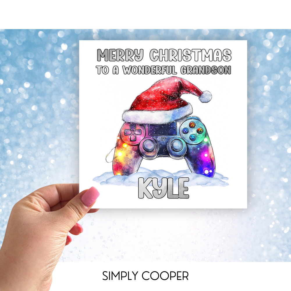 MERRY CHRISTMAS GAMER PERSONALISED CHRISTMAS CARD