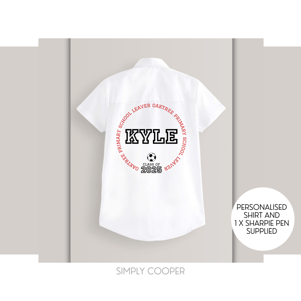 BOYS LEAVERS FOOTBALL AUTOGRAPH SHIRT