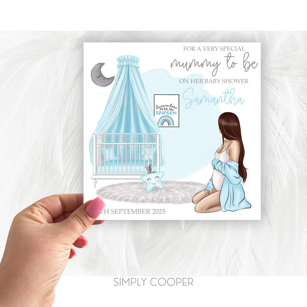 HAPPY BABY SHOWER CARD - BLUE