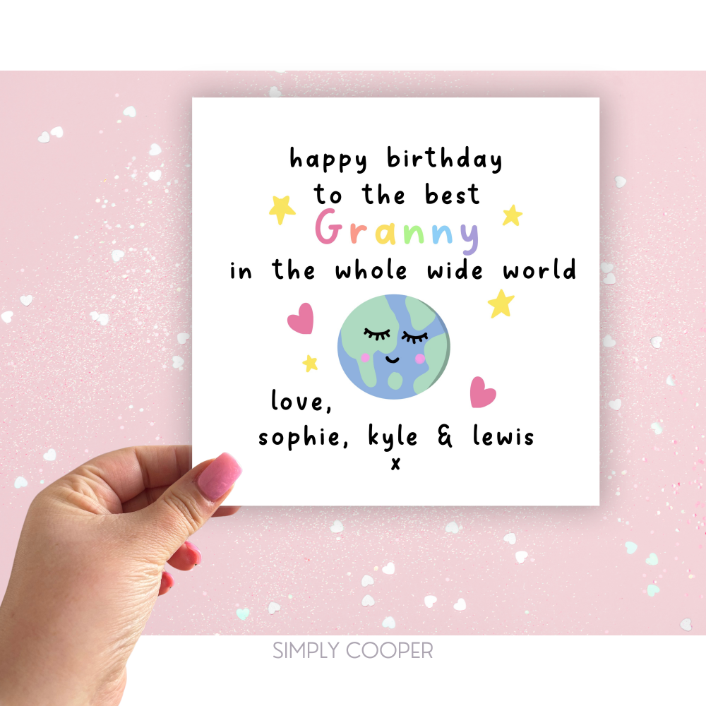 The Best In The Whole Wide World Personalised Birthday Card