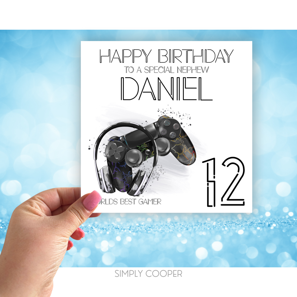Gamer Personalised Birthday Card
