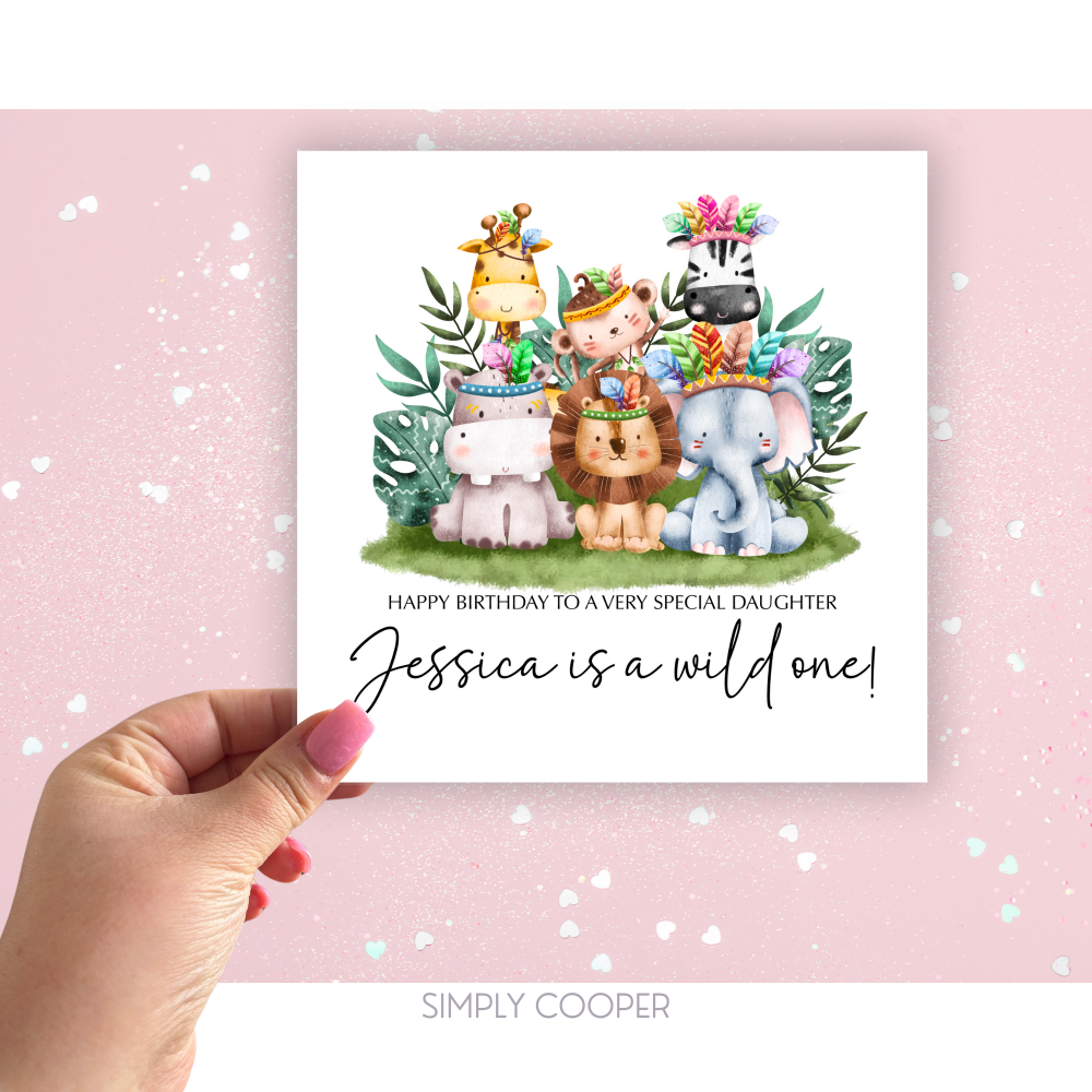 Wild One! Personalised 1st Birthday Card