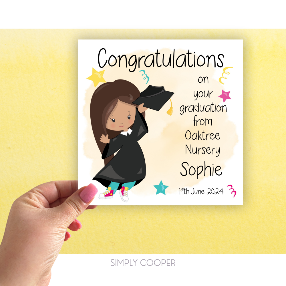 NURSERY / PRE-SCHOOL GRADUATION CARD - YELLOW