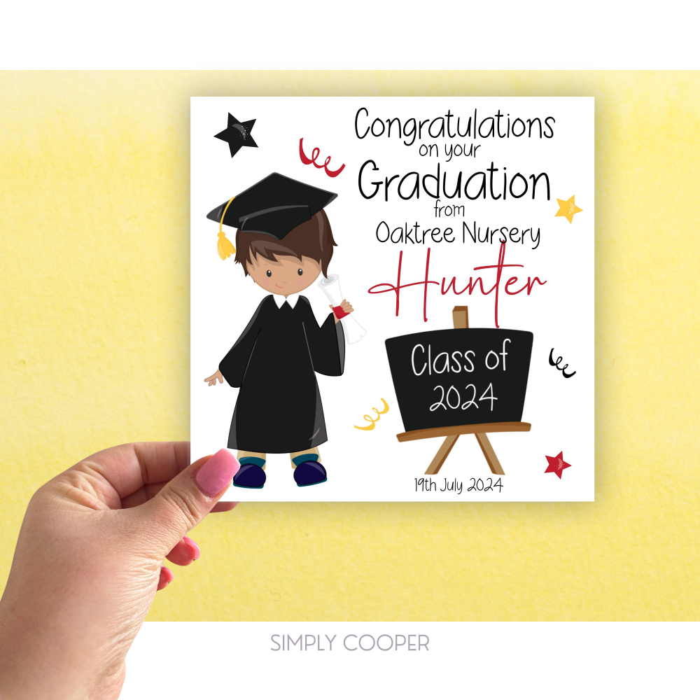 NURSERY / PRE-SCHOOL GRADUATION CARD - BOYS