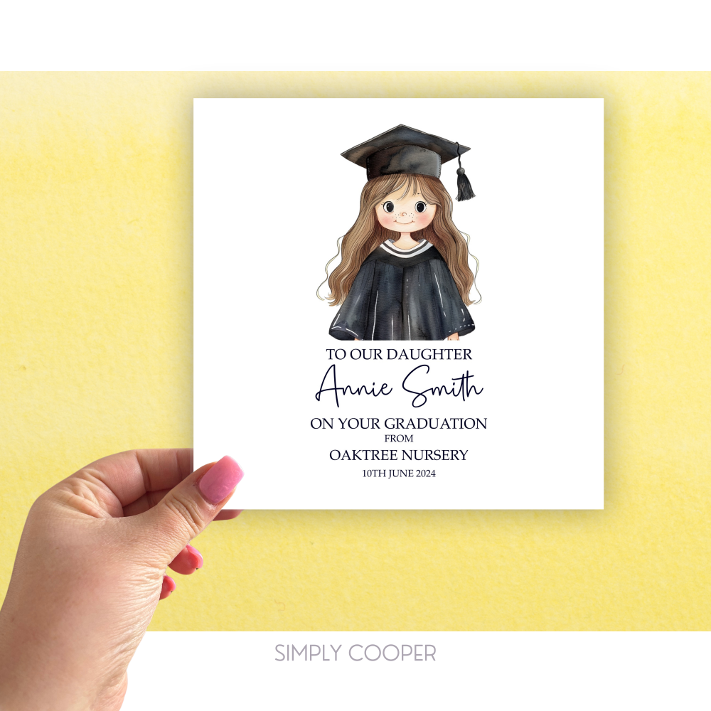 GIRLS NURSERY GRADUATE CARD