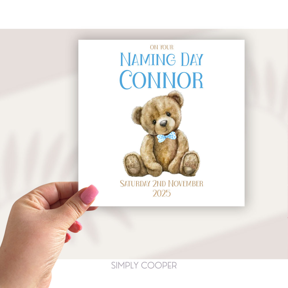 TEDDY NAMING DAY CARD