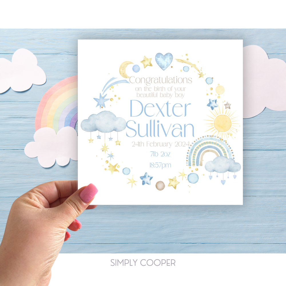 NEW BABY BOY CELEBRATION CARD