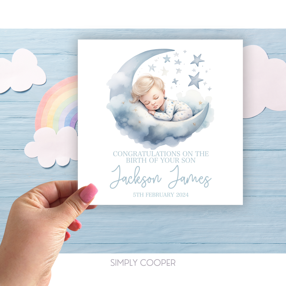 CONGRATULATIONS NEW BABY BOY CARD