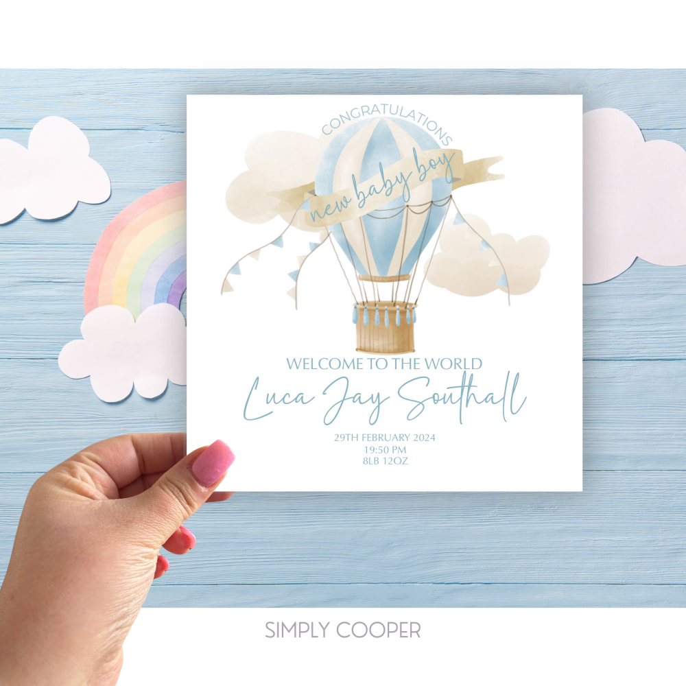 WELCOME TO THE WORLD BABY BOY CELEBRATION CARD