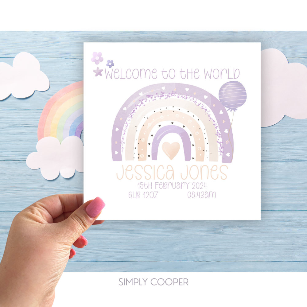 WELCOME TO THE WORLD CARD - LILAC