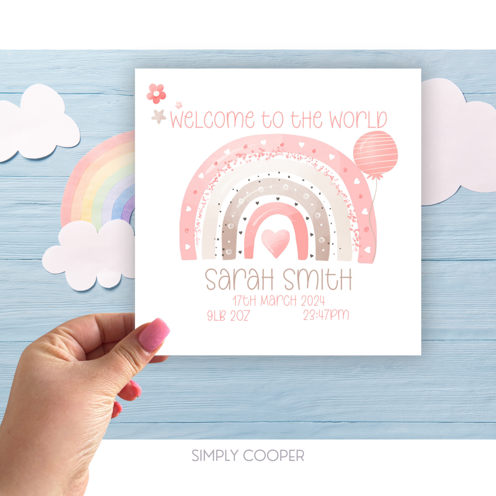 WELCOME TO THE WORLD CARD - PINK