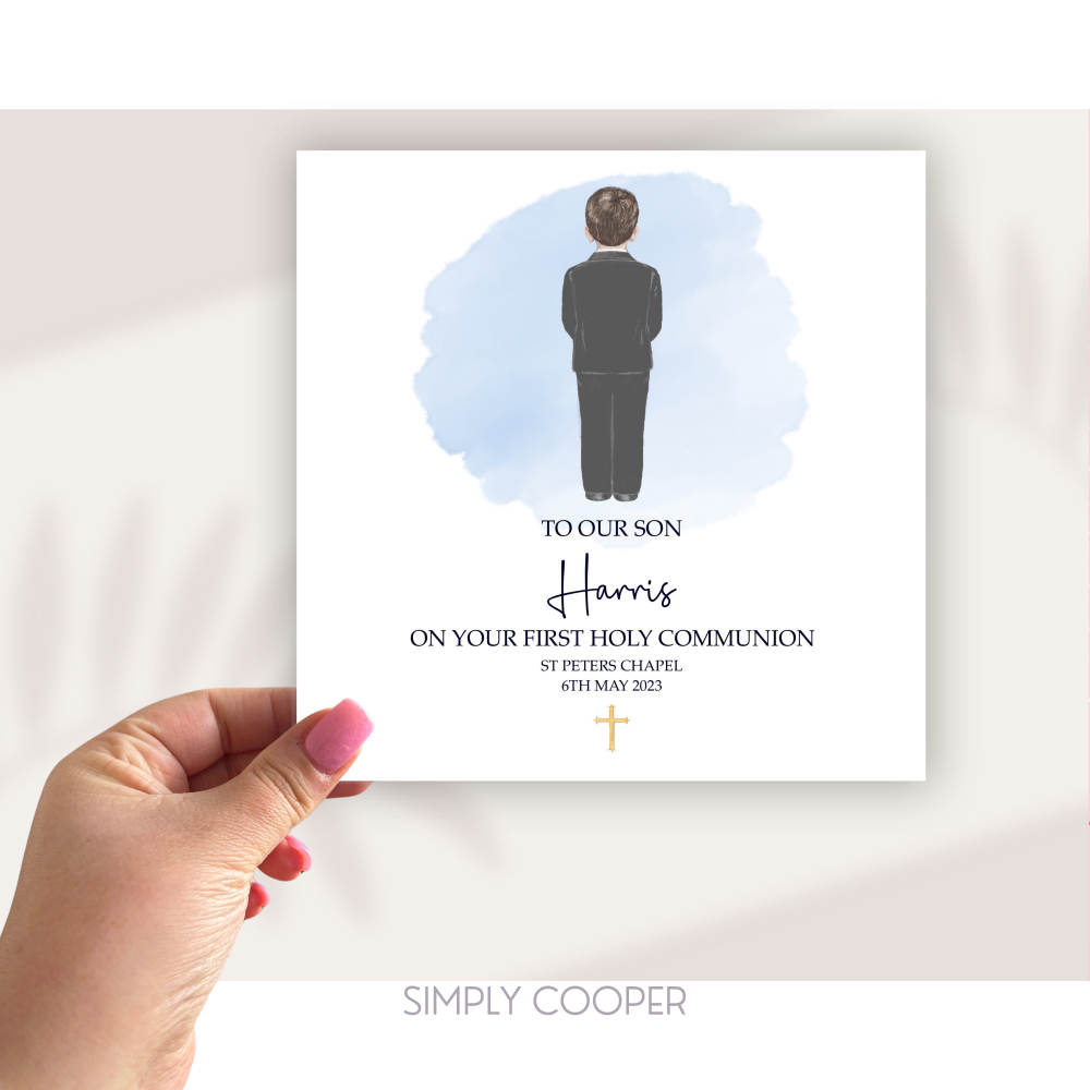 BOYS FIRST HOLY COMMUNION CARD