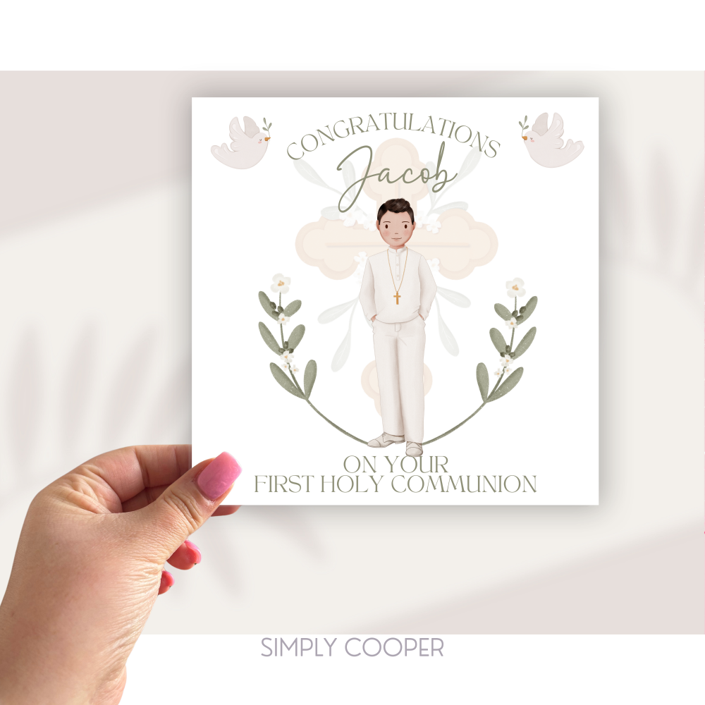 BOYS FIRST HOLY COMMUNION CARD