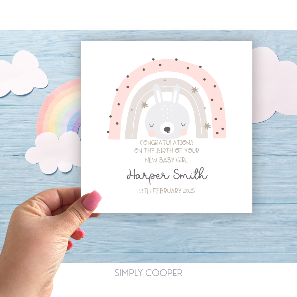 NEW BABY GIRL CELEBRATION CARD