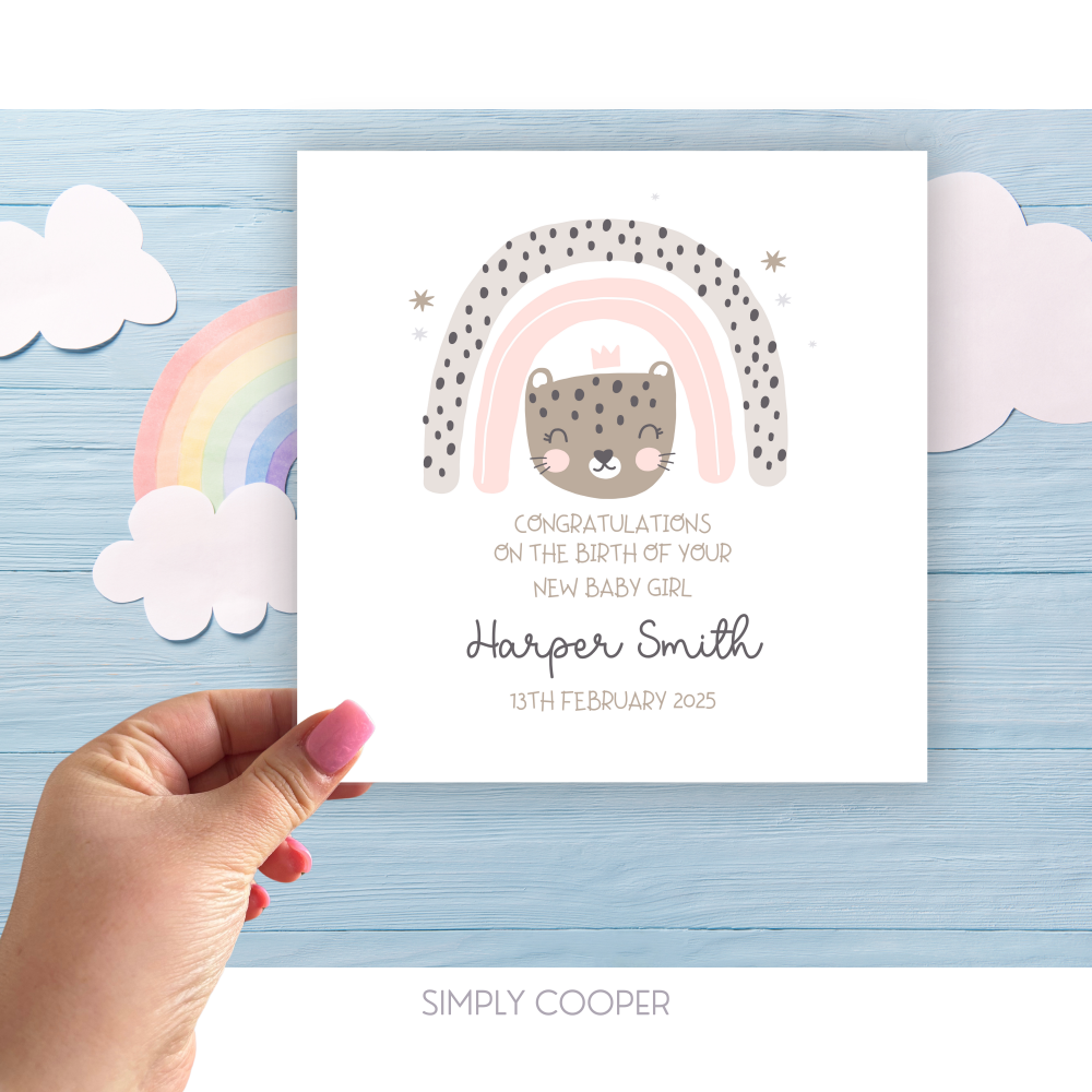 NEW BABY GIRL CELEBRATION CARD