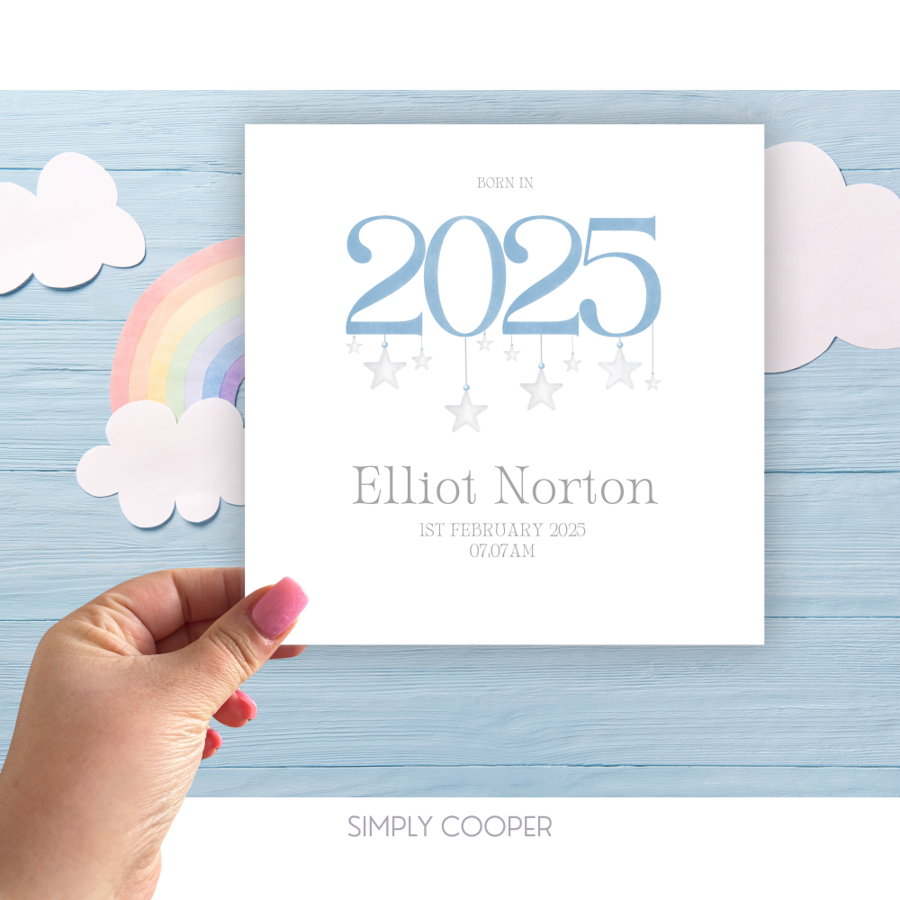 BORN IN 2025 CARD - BLUE