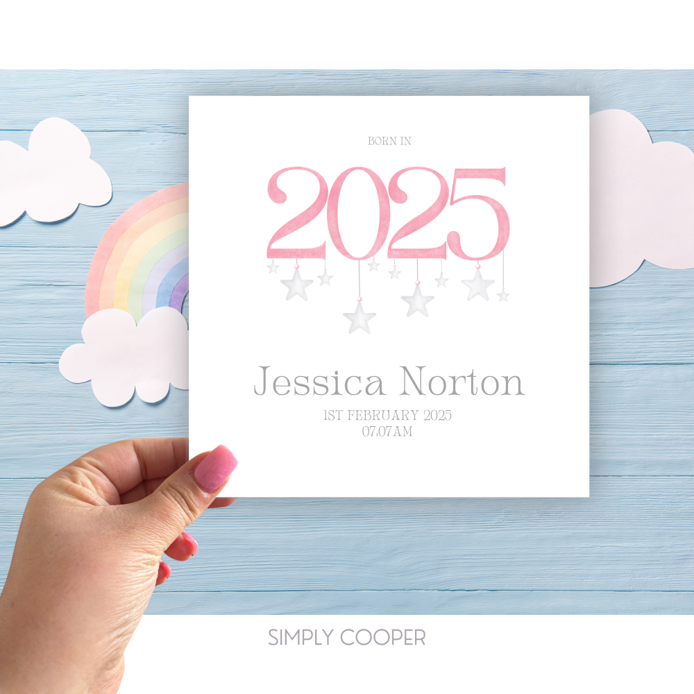 BORN IN 2025 CARD - PINK