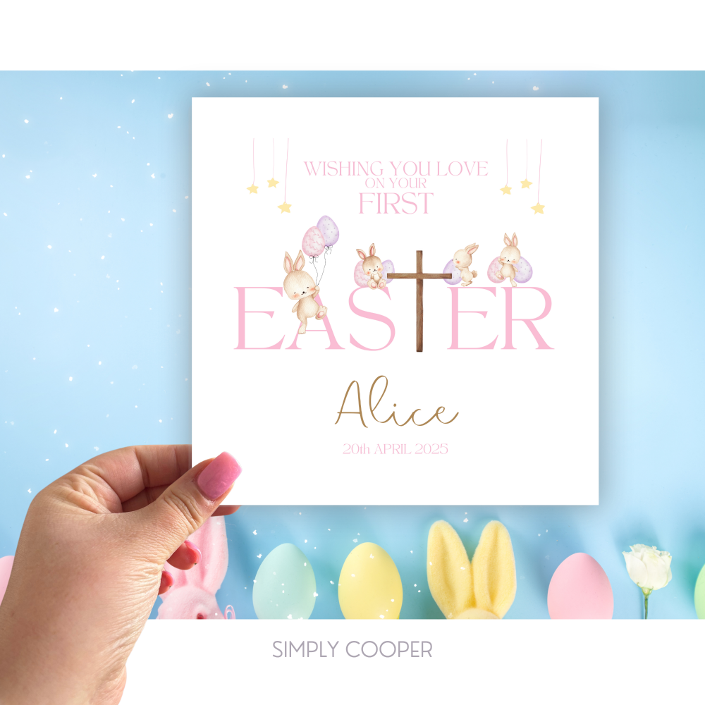 ON YOUR FIRST EASTER CARD - PINK